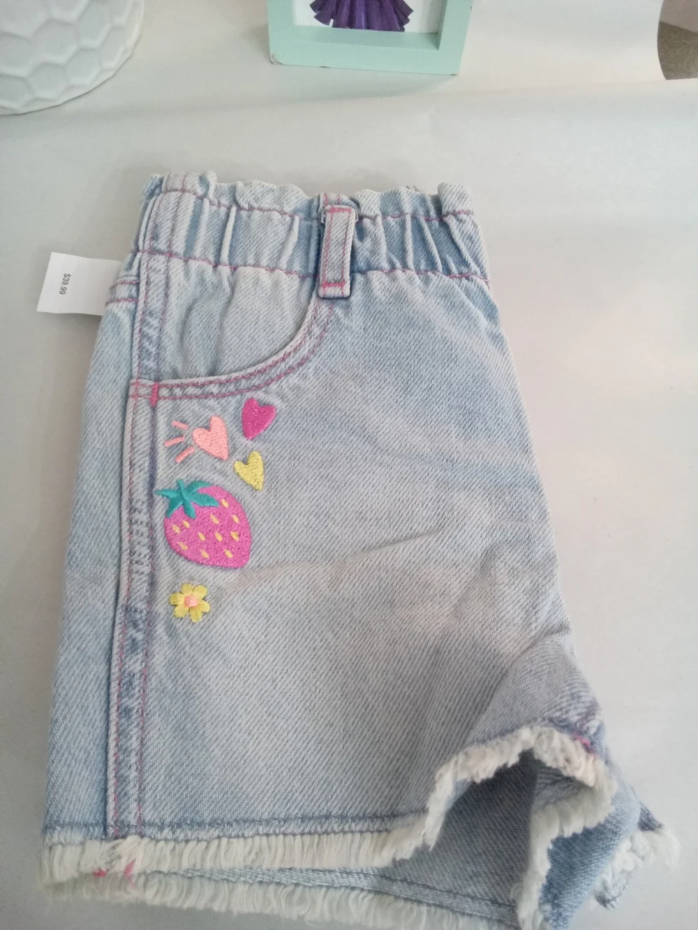GAP Baby Girls Embroidered Denim Shorts Size 3Y NWT